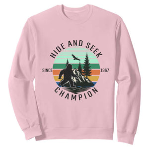 Hide And Seek Champion Sweatshirt Bigfoot Lover Gift TS12 Light Pink Print Your Wear