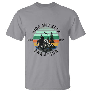 Hide And Seek Champion T Shirt Bigfoot Lover Gift TS12 Sport Gray Print Your Wear
