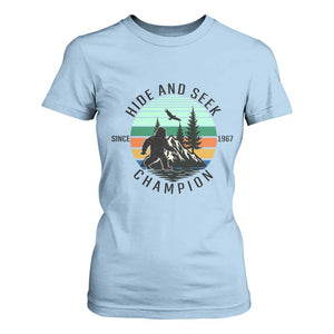 Hide And Seek Champion T Shirt For Women Bigfoot Lover Gift TS12 Light Blue Print Your Wear