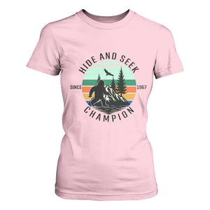 Hide And Seek Champion T Shirt For Women Bigfoot Lover Gift TS12 Light Pink Print Your Wear