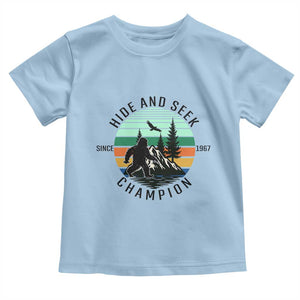 Hide And Seek Champion Toddler T Shirt Bigfoot Lover Gift TS12 Light Blue Print Your Wear