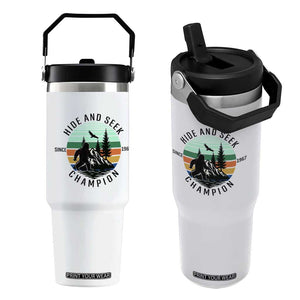 Hide And Seek Champion Flip Straw Tumbler Bigfoot Lover Gift TS12 One Size: 30 oz White Print Your Wear