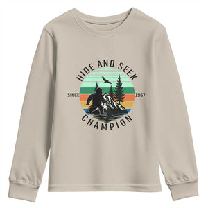 Hide And Seek Champion Youth Sweatshirt Bigfoot Lover Gift TS12 Sand Print Your Wear