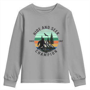 Hide And Seek Champion Youth Sweatshirt Bigfoot Lover Gift TS12 Sport Gray Print Your Wear