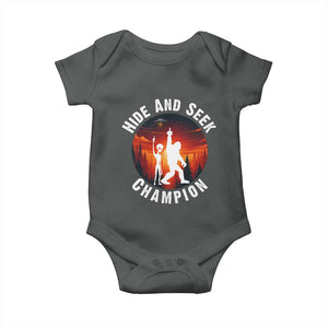 Hide And Seek Champion Baby Onesie Funny Bigfoot And Alien Lover Gift TS12 Dark Heather Print Your Wear