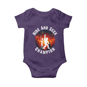 Hide And Seek Champion Baby Onesie Funny Bigfoot And Alien Lover Gift TS12 Purple Print Your Wear
