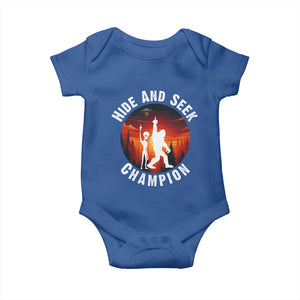Hide And Seek Champion Baby Onesie Funny Bigfoot And Alien Lover Gift TS12 Royal Blue Print Your Wear