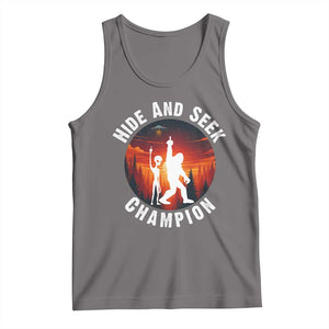 Hide And Seek Champion Tank Top Funny Bigfoot And Alien Lover Gift TS12 Deep Heather Print Your Wear