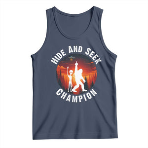 Hide And Seek Champion Tank Top Funny Bigfoot And Alien Lover Gift TS12 Navy Print Your Wear