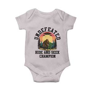Funny Bigfoot And Alien Gift Baby Onesie Undefeated Hide And Seek Champion TS12 Ice Gray Print Your Wear