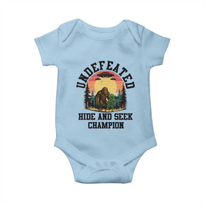 Funny Bigfoot And Alien Gift Baby Onesie Undefeated Hide And Seek Champion TS12 Light Blue Print Your Wear