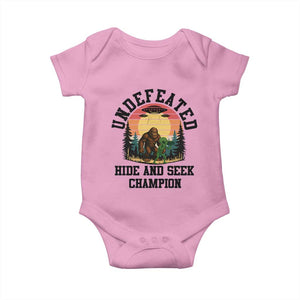 Funny Bigfoot And Alien Gift Baby Onesie Undefeated Hide And Seek Champion TS12 Light Pink Print Your Wear