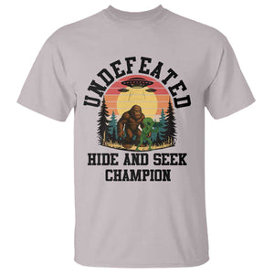 Funny Bigfoot And Alien Gift T Shirt Undefeated Hide And Seek Champion TS12 Ice Gray Print Your Wear