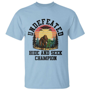 Funny Bigfoot And Alien Gift T Shirt Undefeated Hide And Seek Champion TS12 Light Blue Print Your Wear