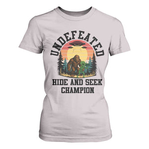 Funny Bigfoot And Alien Gift T Shirt For Women Undefeated Hide And Seek Champion TS12 Ice Gray Print Your Wear