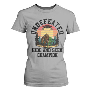 Funny Bigfoot And Alien Gift T Shirt For Women Undefeated Hide And Seek Champion TS12 Sport Gray Print Your Wear