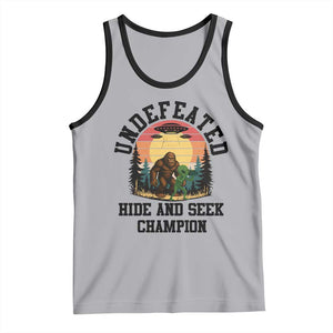 Funny Bigfoot And Alien Gift Tank Top Undefeated Hide And Seek Champion TS12 Athletic Heather Black Print Your Wear