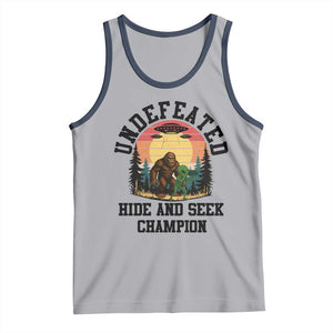 Funny Bigfoot And Alien Gift Tank Top Undefeated Hide And Seek Champion TS12 Athletic Heather Navy Print Your Wear