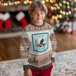 Bigfoot Lover Gift Ugly Christmas Sweater A Guy Like Me Is Hard To Find TS12 Mocha Mousse Print Your Wear