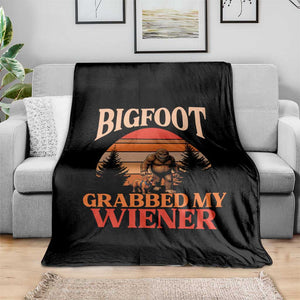 Bigfoot Grabbed My Wiener Throw Blanket Funny Dachshund Lover Gift TS12 Print Your Wear