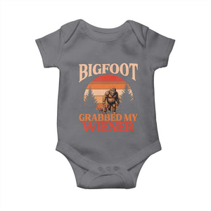 Bigfoot Grabbed My Wiener Baby Onesie Funny Dachshund Lover Gift TS12 Charcoal Print Your Wear
