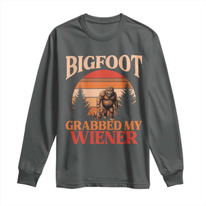 Bigfoot Grabbed My Wiener Long Sleeve Shirt Funny Dachshund Lover Gift TS12 Dark Heather Print Your Wear