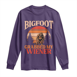 Bigfoot Grabbed My Wiener Long Sleeve Shirt Funny Dachshund Lover Gift TS12 Purple Print Your Wear