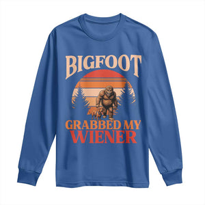 Bigfoot Grabbed My Wiener Long Sleeve Shirt Funny Dachshund Lover Gift TS12 Royal Blue Print Your Wear