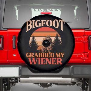 Bigfoot Grabbed My Wiener Spare Tire Cover Funny Dachshund Lover Gift TS12 Black Print Your Wear