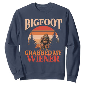 Bigfoot Grabbed My Wiener Sweatshirt Funny Dachshund Lover Gift TS12 Navy Print Your Wear