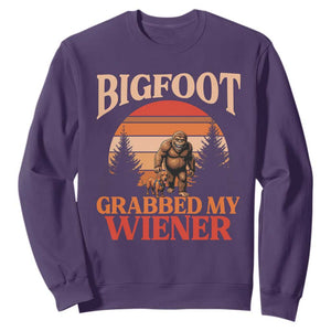 Bigfoot Grabbed My Wiener Sweatshirt Funny Dachshund Lover Gift TS12 Purple Print Your Wear