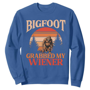 Bigfoot Grabbed My Wiener Sweatshirt Funny Dachshund Lover Gift TS12 Royal Blue Print Your Wear