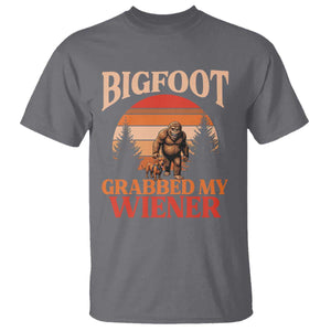 Bigfoot Grabbed My Wiener T Shirt Funny Dachshund Lover Gift TS12 Charcoal Print Your Wear