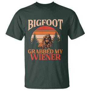 Bigfoot Grabbed My Wiener T Shirt Funny Dachshund Lover Gift TS12 Dark Forest Green Print Your Wear