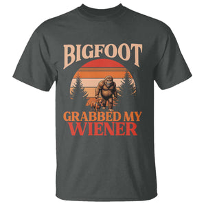 Bigfoot Grabbed My Wiener T Shirt Funny Dachshund Lover Gift TS12 Dark Heather Print Your Wear