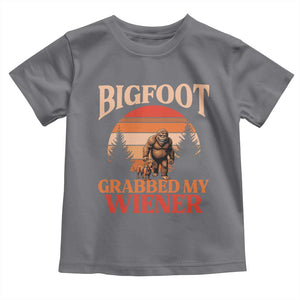 Bigfoot Grabbed My Wiener Toddler T Shirt Funny Dachshund Lover Gift TS12 Charcoal Print Your Wear