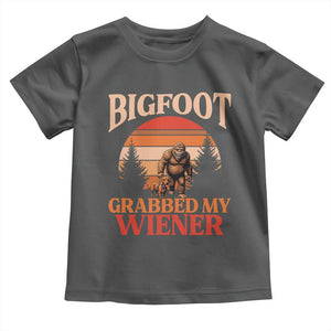 Bigfoot Grabbed My Wiener Toddler T Shirt Funny Dachshund Lover Gift TS12 Dark Heather Print Your Wear