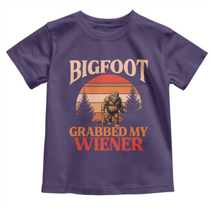 Bigfoot Grabbed My Wiener Toddler T Shirt Funny Dachshund Lover Gift TS12 Purple Print Your Wear