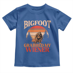 Bigfoot Grabbed My Wiener Toddler T Shirt Funny Dachshund Lover Gift TS12 Royal Blue Print Your Wear