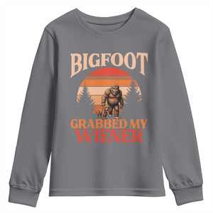 Bigfoot Grabbed My Wiener Youth Sweatshirt Funny Dachshund Lover Gift TS12 Charcoal Print Your Wear