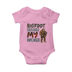 Bigfoot Grabbed My Wiener Baby Onesie Funny Dog Lover Gift TS12 Light Pink Print Your Wear