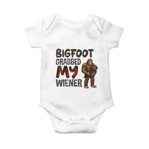 Bigfoot Grabbed My Wiener Baby Onesie Funny Dog Lover Gift TS12 White Print Your Wear