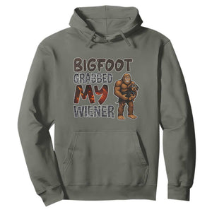 Bigfoot Grabbed My Wiener Hoodie Funny Dog Lover Gift TS12 Military Green Print Your Wear