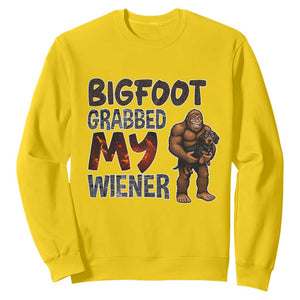 Bigfoot Grabbed My Wiener Sweatshirt Funny Dog Lover Gift TS12 Daisy Print Your Wear