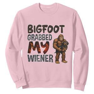 Bigfoot Grabbed My Wiener Sweatshirt Funny Dog Lover Gift TS12 Light Pink Print Your Wear
