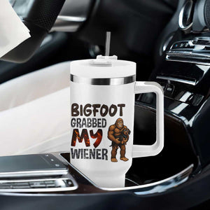 Bigfoot Grabbed My Wiener Tumbler With Handle Funny Dog Lover Gift TS12 Print Your Wear