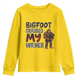 Bigfoot Grabbed My Wiener Youth Sweatshirt Funny Dog Lover Gift TS12 Daisy Print Your Wear
