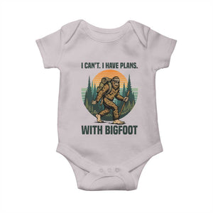 I Cant I Have Plans With Bigfoot Baby Onesie Funny Cryptid Lover Gift TS12 Ice Gray Print Your Wear