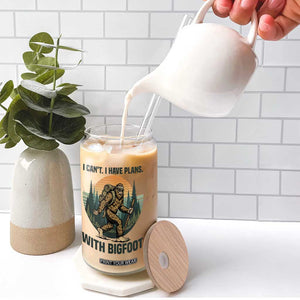 I Cant I Have Plans With Bigfoot Glass Can Funny Cryptid Lover Gift TS12 Print Your Wear