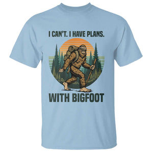 I Cant I Have Plans With Bigfoot T Shirt Funny Cryptid Lover Gift TS12 Light Blue Print Your Wear